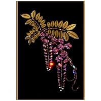 Картина из кристаллов Сваровски SWAROVSKI Розовые цветочки Размер 30 х 20 см