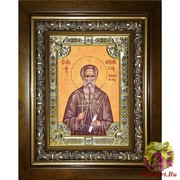 Икона освященная &quot;Афанасий Афонский преподобный&quot;, 18x24 см, со стразами, в деревянном киоте 24x30 см, 24x30 см