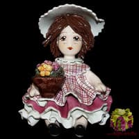 Статуэтка &quot;Кукла держащая кашпо с цветами&quot;