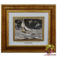 Панно &quot;Дельфины и парусник&quot;