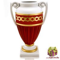 Ваза &quot;Арена&quot;, цвет: красный с белым, матовый