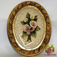 Картина фарфоровая панно Букет цветов 25 x 30 см. Италия Arte Casa 314281