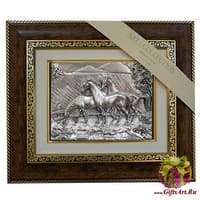 Панно &quot;Три лошади пасутся&quot;