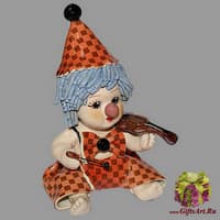 Статуэтка &quot;Клоун - мальчик со скрипкой в красном костюме&quot;