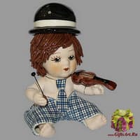 Статуэтка &quot;Клоун - мальчик со скрипкой в голубом костюме&quot;