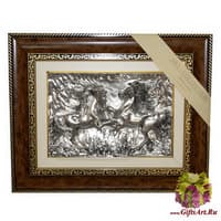 Панно &quot;Две лошади в игре&quot;