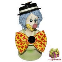 Скульптура &quot; Бюст- клоун в бабочке&quot;