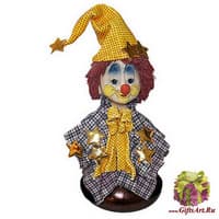 Скульптура- бюст &quot;Клоун в кепке со  звёздами&quot;