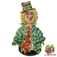 Скульптура- бюст &quot;Клоун в цилиндре с цветком&quot;