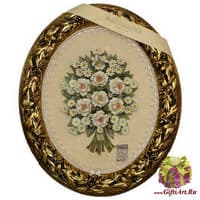 Панно овальное &quot;Букет с розами в ассортименте &quot;