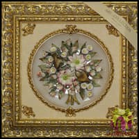 Панно &quot;Букет на тарелке с птичками&quot;