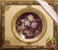 Панно с тарелкой &quot;Розовые розы&quot;