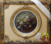 Панно с тарелкой &quot;Букет цветов в низкой корзине&quot;