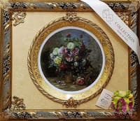 Панно с тарелкой &quot;Букет цветов в высокой корзине&quot;