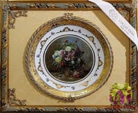 Панно с тарелкой &quot;Букет цветов в корзине&quot;