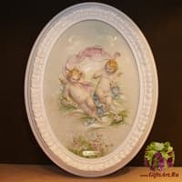 Барельеф &quot;Ангелочки с розами&quot;