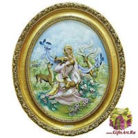 Барельеф &quot;Девушка с оленятами&quot;