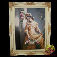Картина &quot; Девушка с корзиной цветов&quot;