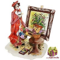 Скульптура &quot;Художник рисующая цветы&quot;