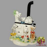 Статуэтка &quot;5 кошек на печи&quot;
