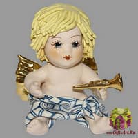 Статуэтка &quot;Купидон со светлыми волосами с трубой&quot;