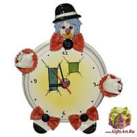 Часы круглые &quot;Клоун в чёрной шляпе&quot;