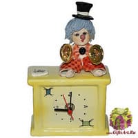 Часы квадратные &quot;Клоун с тарелками&quot;