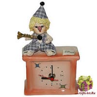 Часы квадратные &quot;Клоун с трубой&quot;