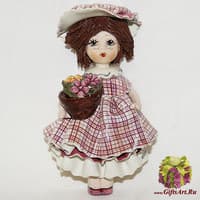Магнит &quot;Кукла с цветочным горшком&quot;