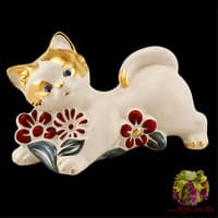 Статуэтка &quot; Котёнок в цветах&quot;