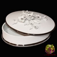 Шкатулка овальная с декором