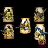 Декор на стену Птичка на цветах