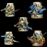 Декор на стену &quot;Две птички на цветах&quot;