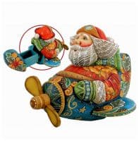 Дед мороз - авиатор. Подарок лётчику на новый год. Игрушка с секретом. G. DeBrekht США