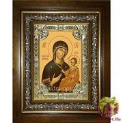 Икона освященная &quot;Иверская икона Божией Матери&quot;, 18x24 см, со стразами, в деревянном киоте 24x30 см, 24x30 см