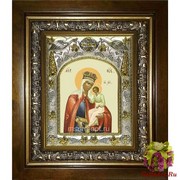 Икона освященная &quot;Избавление от бед страждущих икона Божией Матери&quot;, 14x18 см, в деревянном киоте 20x24 см, 20x24 см