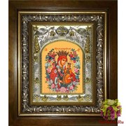 Икона освященная &quot;Неувядаемый цвет икона Божией Матери&quot;, 14x18 см, в деревянном киоте 20x24 см, 20x24 см