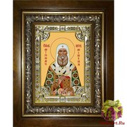 Икона освященная &quot;Петр Митрополит Московский ,святитель&quot;, 18x24 см, со стразами, в деревянном киоте 24x30 см, 24x30 см