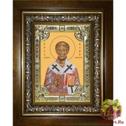 Икона освященная &quot;Фавий, папа Римский ,священномученик&quot;, 18x24 см, со стразами, в деревянном киоте 24x30 см, 24x30 см