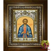 Икона освященная &quot;Иоанн Сочавский великомученик (Иван)&quot;, 14x18 см, в деревянном киоте 20x24 см, 20x24 см