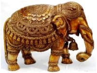 Слон индийский из бронзы в праздничном снаряжении. Высота 52 см