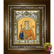 Икона освященная &quot;Владимир равноапостольный Великий князь&quot;, 14x18 см, в деревянном киоте 20x24 см, 20x24 см