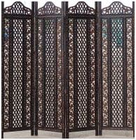 Ширма резная тонированная &quot;Дикий плющ&quot; из древесины манго.