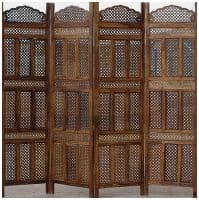 Ширма резная тонированная &quot;Традиционная&quot; из древесины манго.