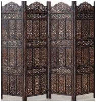 Ширма резная тонированная &quot;Узор&quot; из древесины манго.