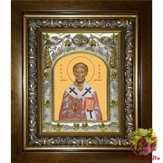 Икона освященная &quot;Фавий, папа Римский ,священномученик&quot;, 14x18 см, в деревянном киоте 20x24 см, 20x24 см