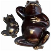 Лягушка-мечтательница лежит на спине. Бронзовая скульптура. Ручная работа.