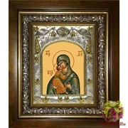 Икона освященная &quot;Владимирская икона Божией Матери&quot;, 14x18 см, в деревянном киоте 20x24 см, 20x24 см