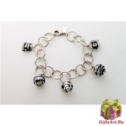 MC6-С/maz Браслет цвет серебро муранское стекло