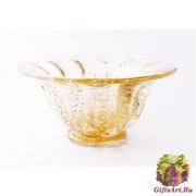 17/GP Кубок с пузырьками прозрачно-золотой с золотой отделкой д.30
